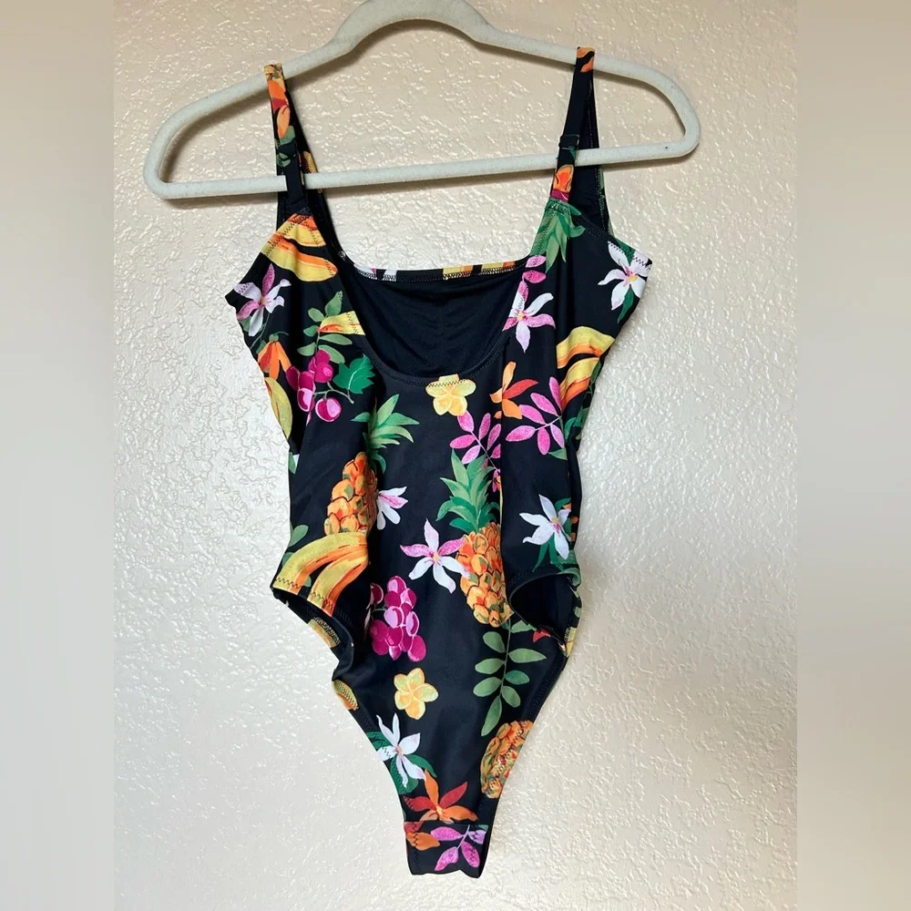 Tropical Fruit Print One-Piece Swimsuit | Size S | Like New OLD NAVY